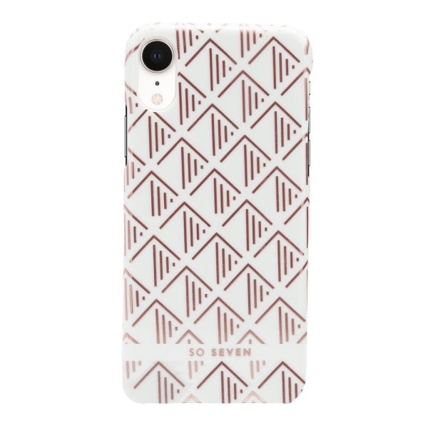 Zadní kryt SoSeven Fashion Paris Gold Triangle Cover pro iPhone XR, White/Rose