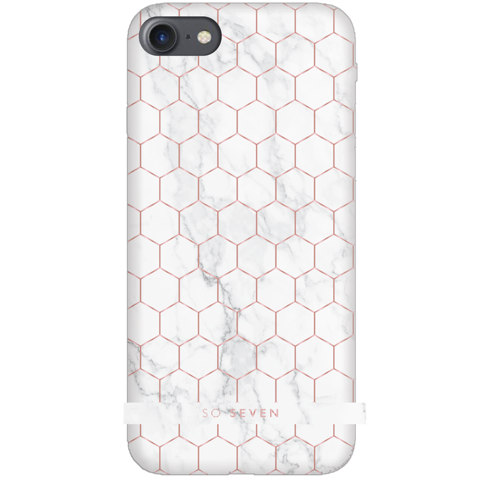 Zadní kryt SoSeven Milan Case HoneyComb Marble pro  Apple iPhone 6/6S/7/8, White