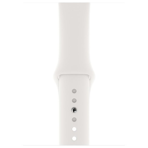 Hodinky Apple Watch Series 4 44mm Silver Aluminium - biely športové pásik