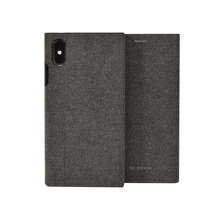 Pouzdro SoSeven Premium Gentleman Book Case Fabric Anthracite pro iPhone X/XS