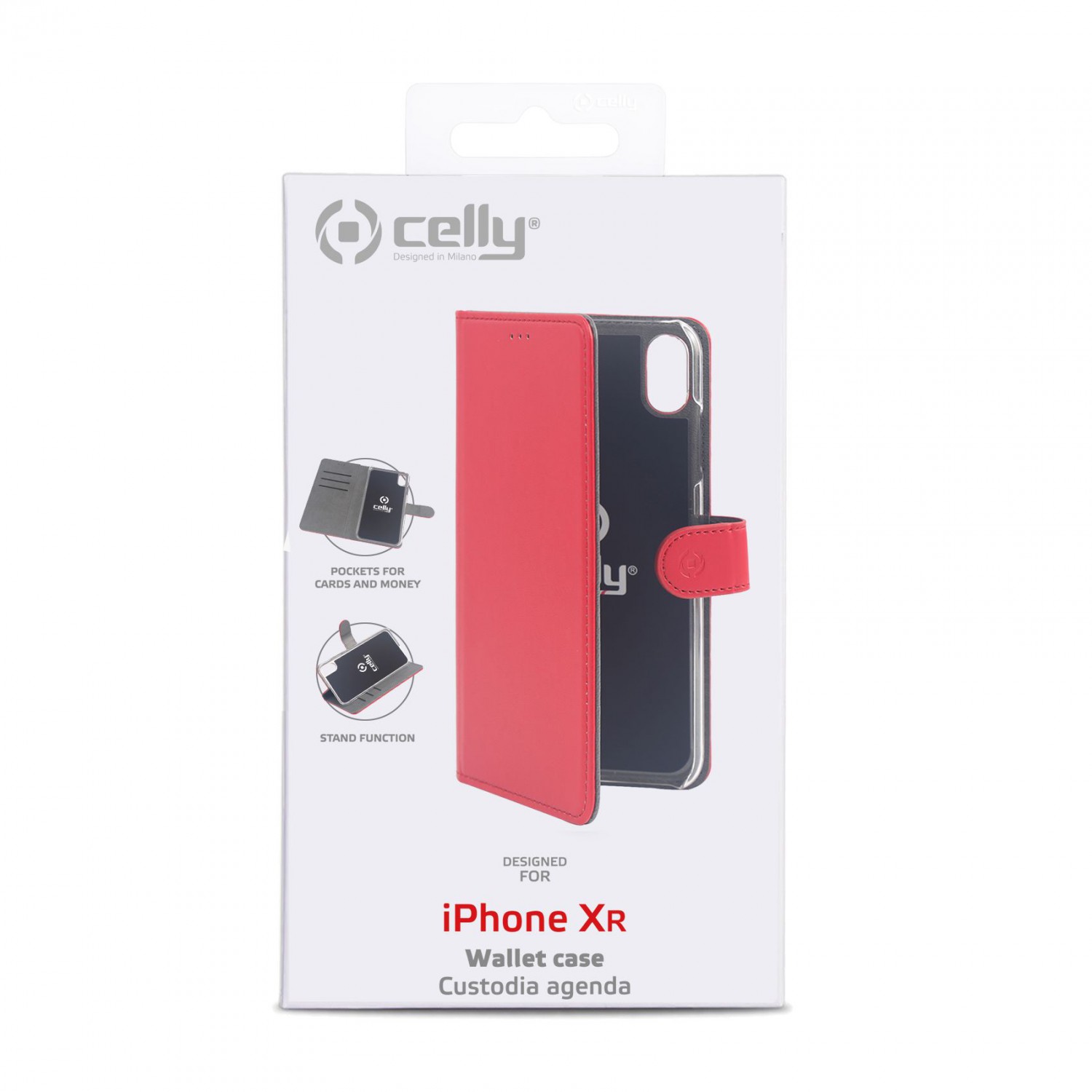CELLY Wally flipové pouzdro pro Apple iPhone XR, červené