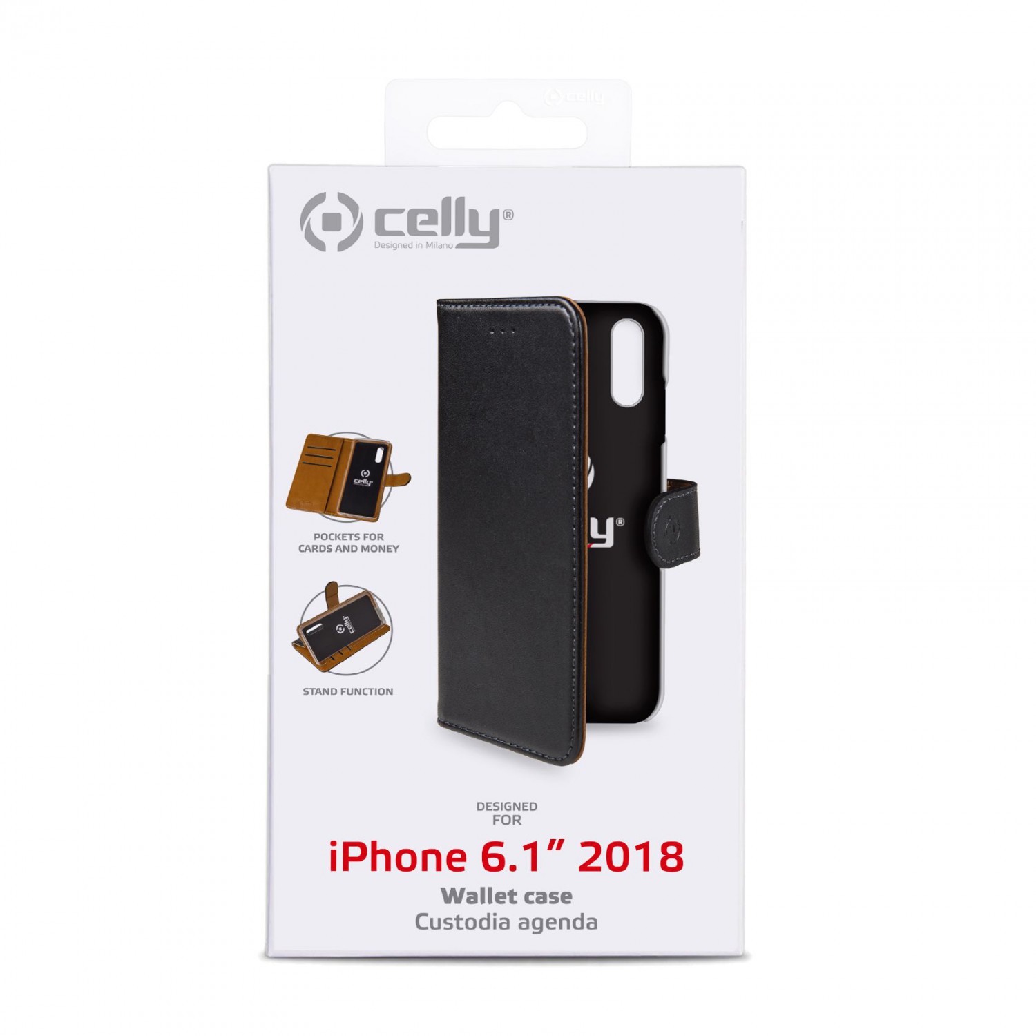 CELLY Wally flipové pouzdro pro Apple iPhone XR, černé