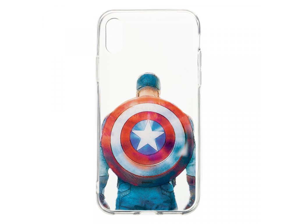 Zadní kryt Marvel Captain America 002 pro Samsung Galaxy A7 2018, transparent