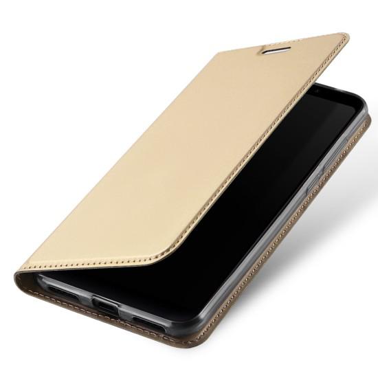 Flipové pouzdro Dux Ducis Skin pro Samsung Galaxy S10e, zlatá