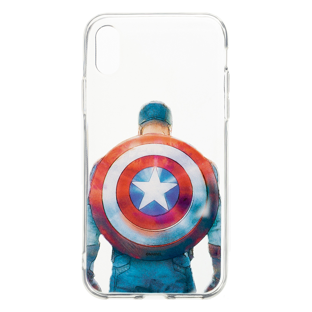 Zadní kryt Marvel Captain America 002 pro Apple iPhone X, transparent