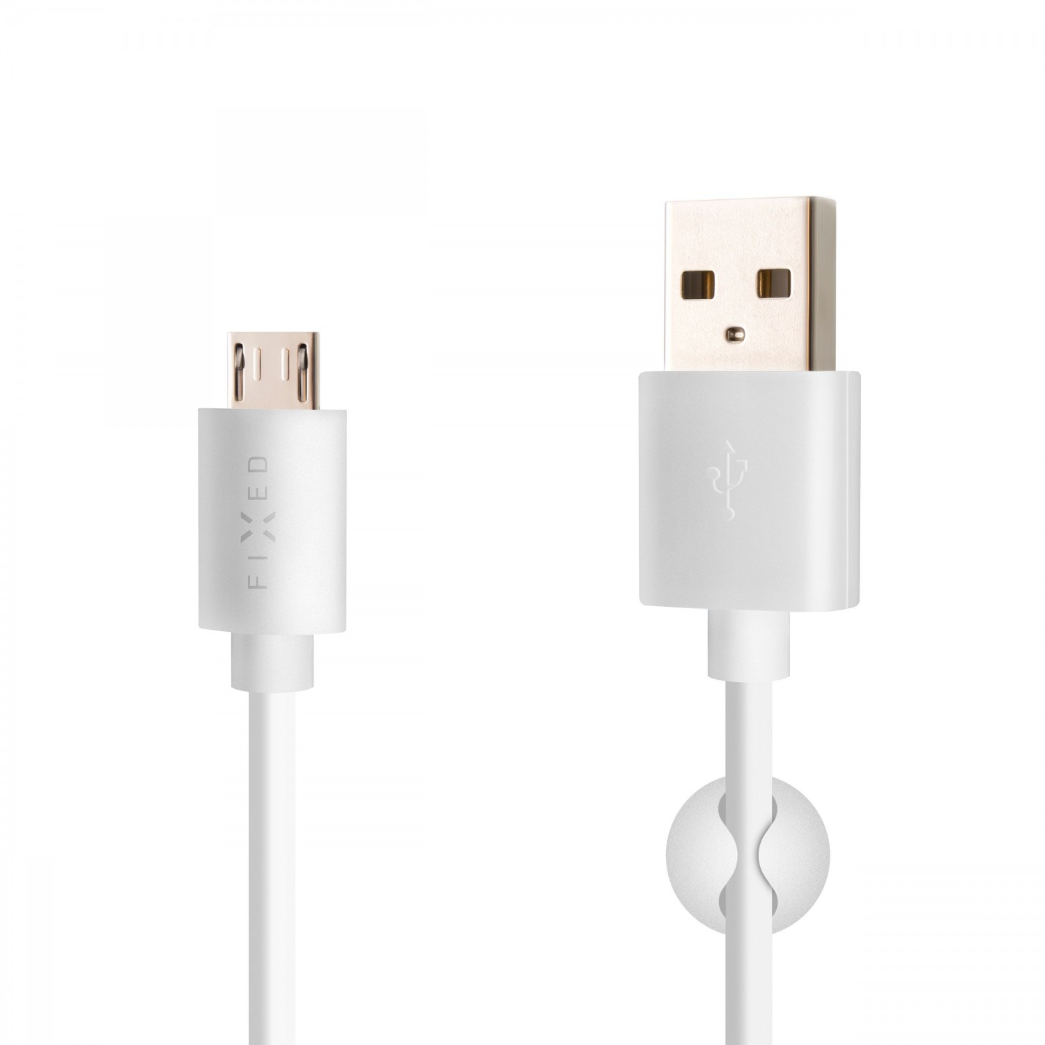 Dlouhý datový a nabíjecí kabel FIXED s konektorem micro USB, 2 metry, 2,4A, White