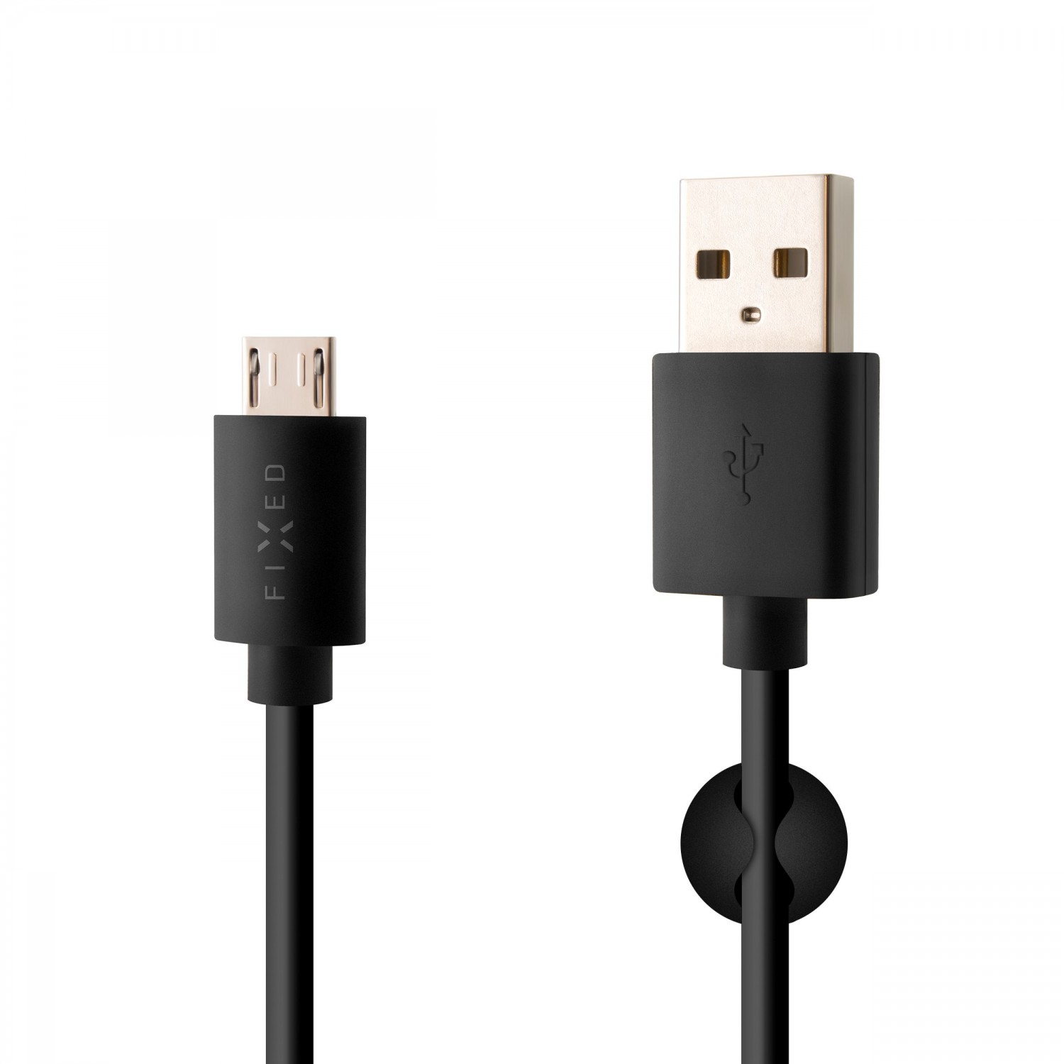 Dlouhý datový a nabíjecí kabel FIXED s konektorem micro USB, 2 metry, 2,4A, Black