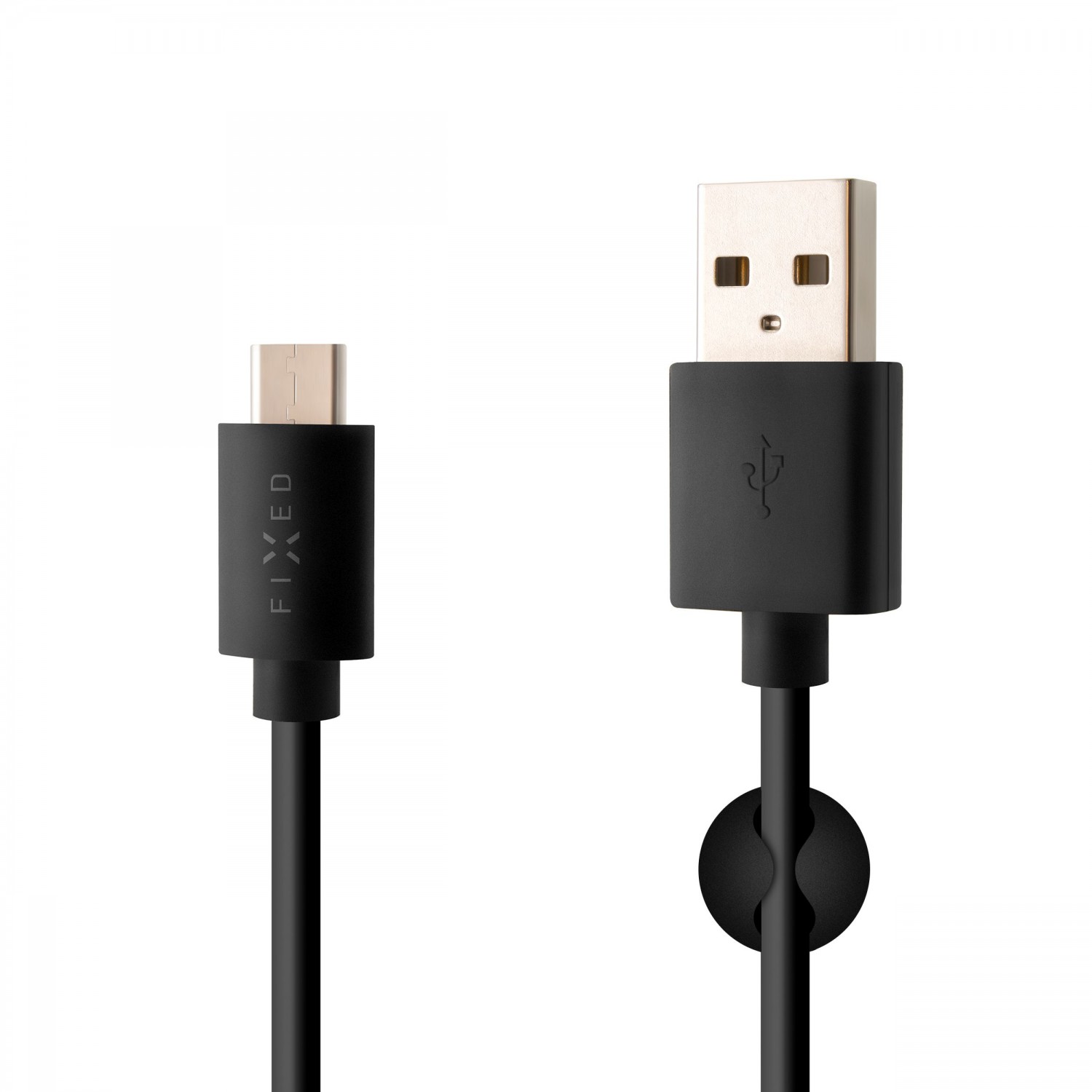 Dlouhý datový a nabíjecí kabel FIXED s konektorem USB-C, USB 2.0, 2 m, 3A, Black