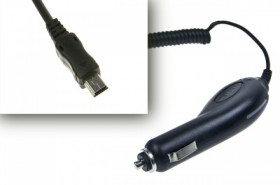 Nabíjačka do auta miniUSB 1A pre HTC / Sony Ericsson, Black