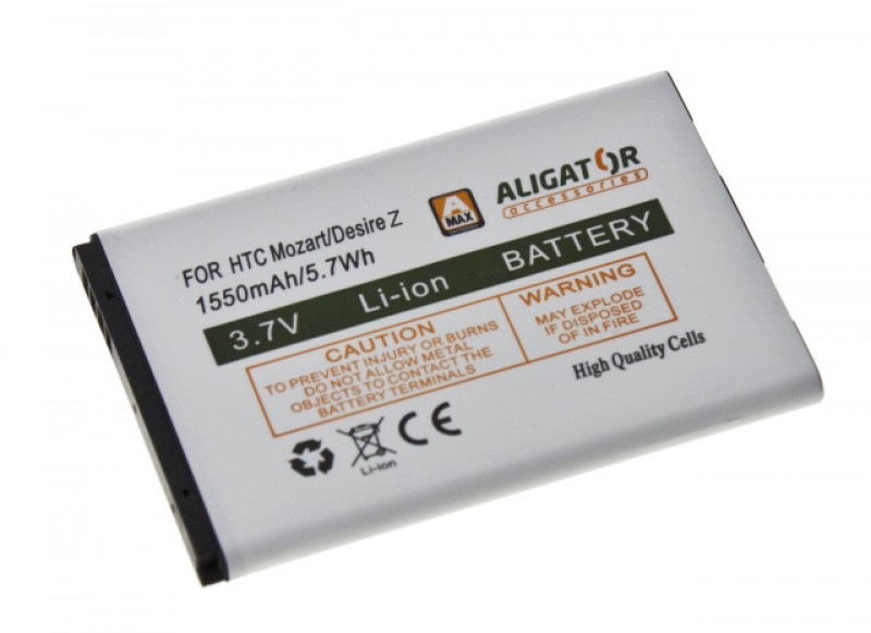 Batérie Aligator pre HTC Desire Z / 7 Mozart, Li-ION 1550 mAh, nahrádza BA S450