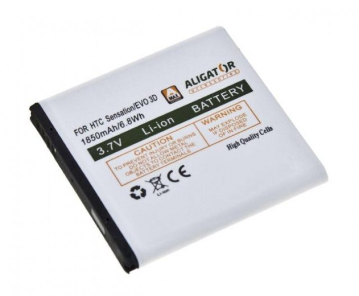 Batérie Aligator pre HTC EVO 3D, Li-ION 1850 mAh, nahrádza BA S590