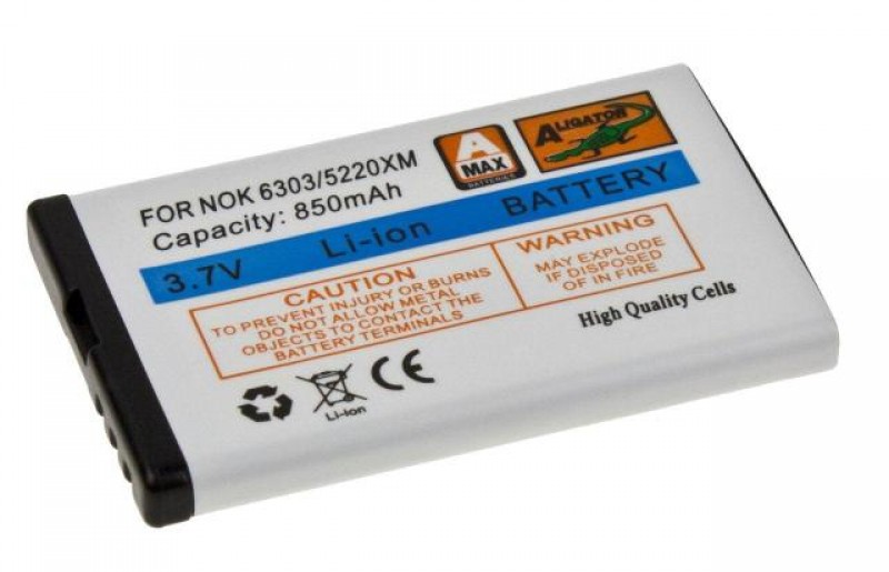 Batérie Aligator pre Nokia 6303c, Li-ION 850 mAh, kompatibilné, nahrádza BL-5CT