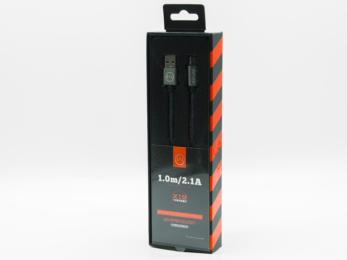 Datový kabel MIZOO - USB cable X19, microUSB, jeans