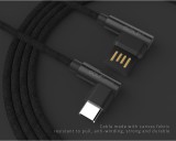 Oboustranný datový kabel GOLF GC-48t, USB kabel s 90° koncovkami, typ C, black