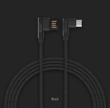 Oboustranný datový kabel GOLF GC-48t, USB kabel s 90° koncovkami, typ C, black