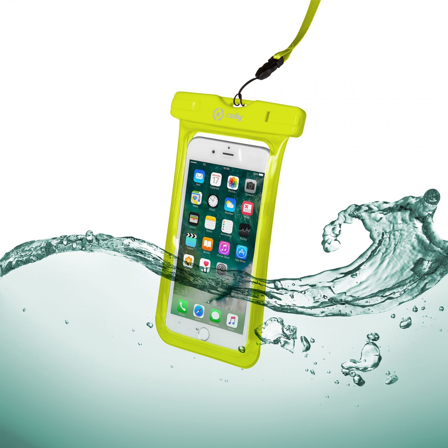 CELLY Splash Bag voděodolné pouzdro pro telefony 6,2", žluté