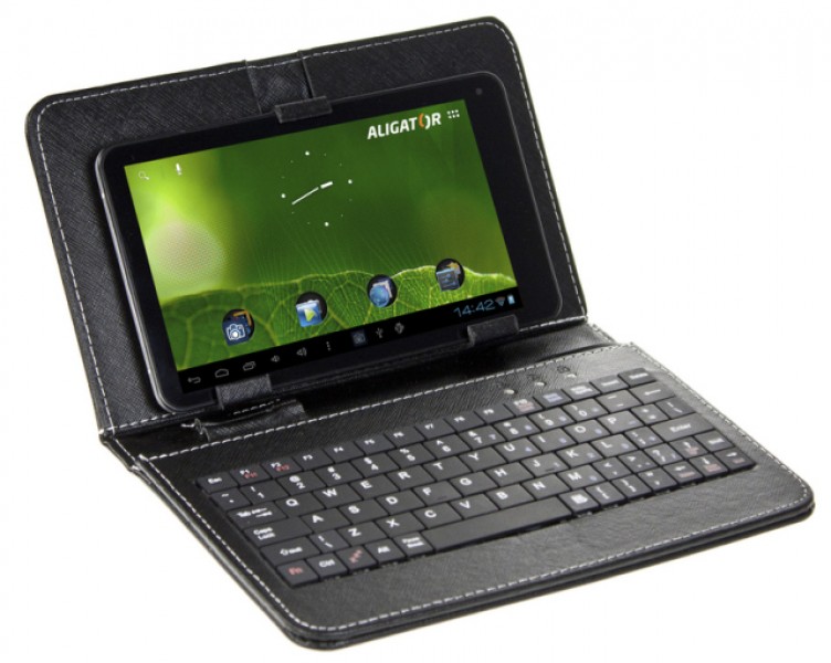 Pouzdro Tablet 9" s klávesnicí microUSB černé, syntetická kůže, bulk