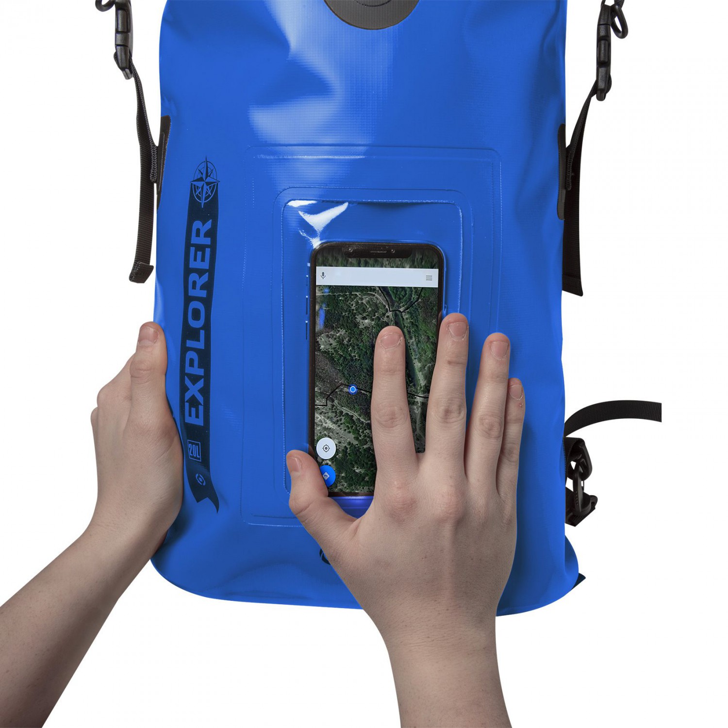 CELLY Explorer voděodolný batoh 20L s kapsou na telefon do 6.5",  modrý