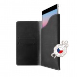 FIXED Pocket Book Kožené pouzdro pro Apple iPhone 6 Plus/6s Plus/7 Plus/8 Plus/XS Max, šedé