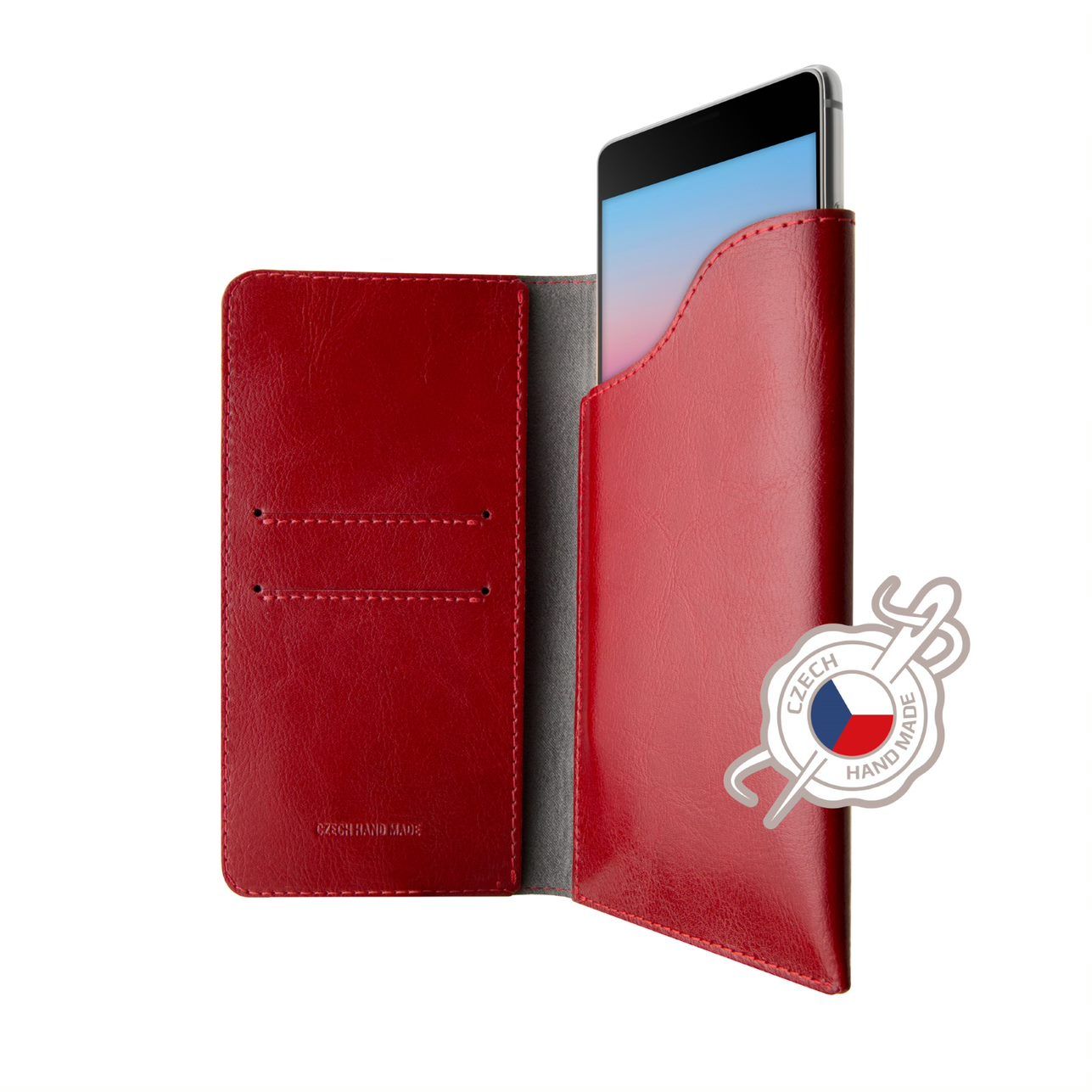 FIXED Pocket Book Kožené pouzdro pro Apple iPhone XR/11, červená