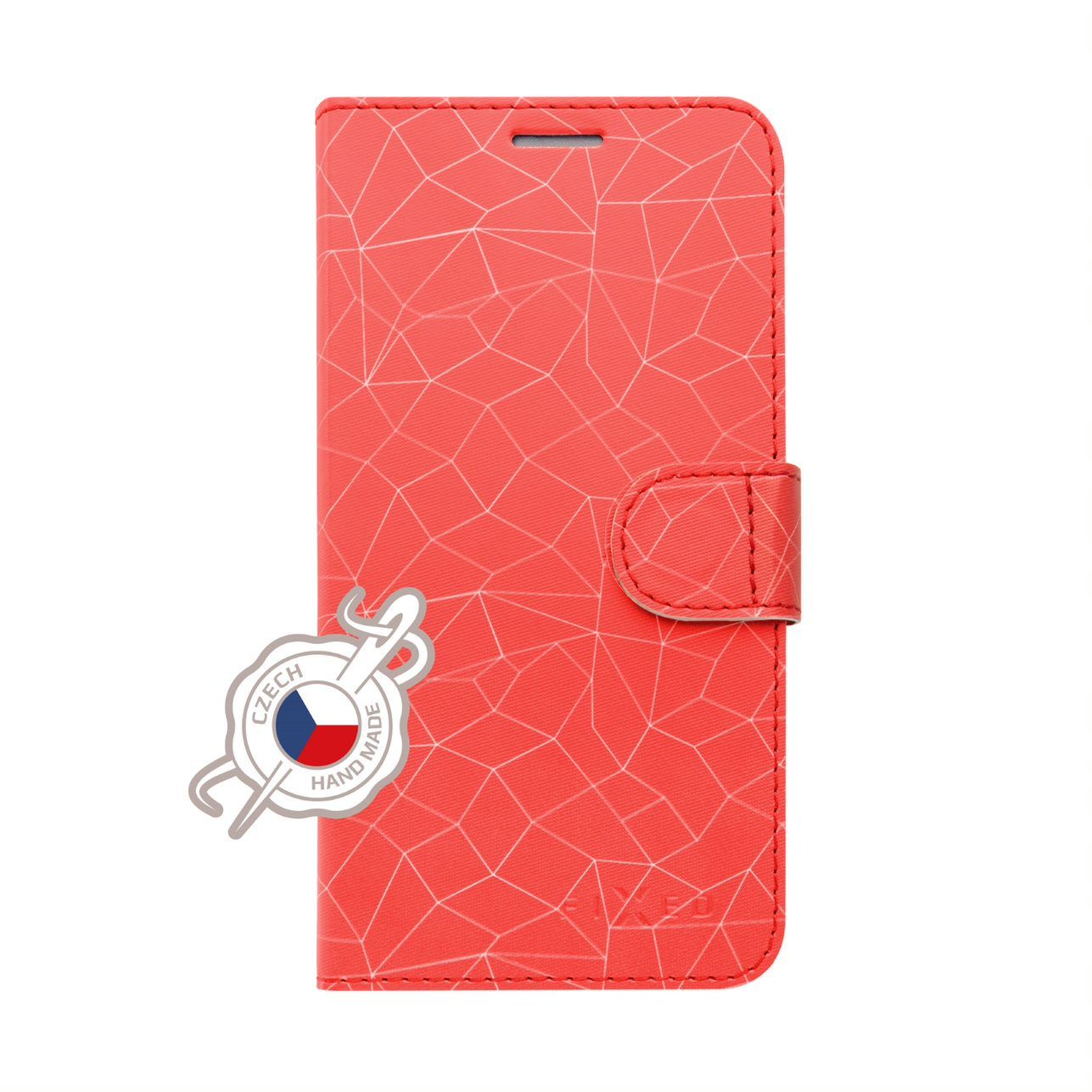 FIXED FIT flipové pouzdro pro Samsung Galaxy A40, motiv Red Mesh
