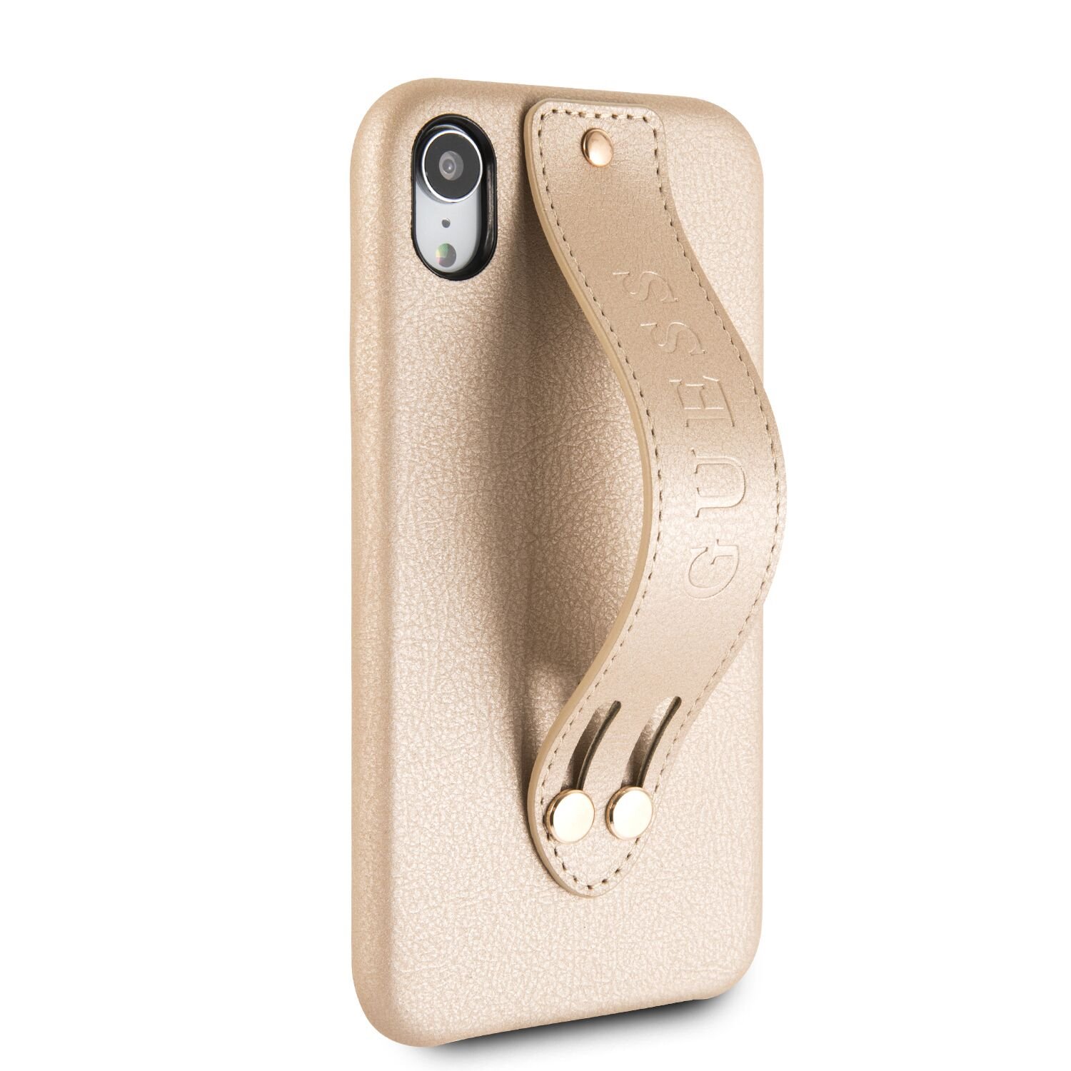 Guess Saffiano Strap GUHCI61SBSBE Pouzdro pro Apple iPhone XR beige