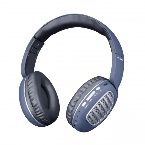 Bluetooth slúchadlá PLUS CT978 s FM, microSD, Blue