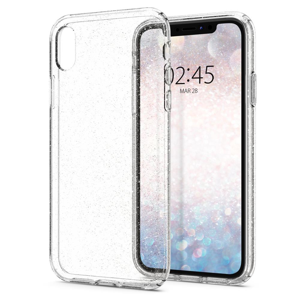 Ochranný kryt Spigen Liquid Crystal Glitter pre Apple iPhone XR, transparentná