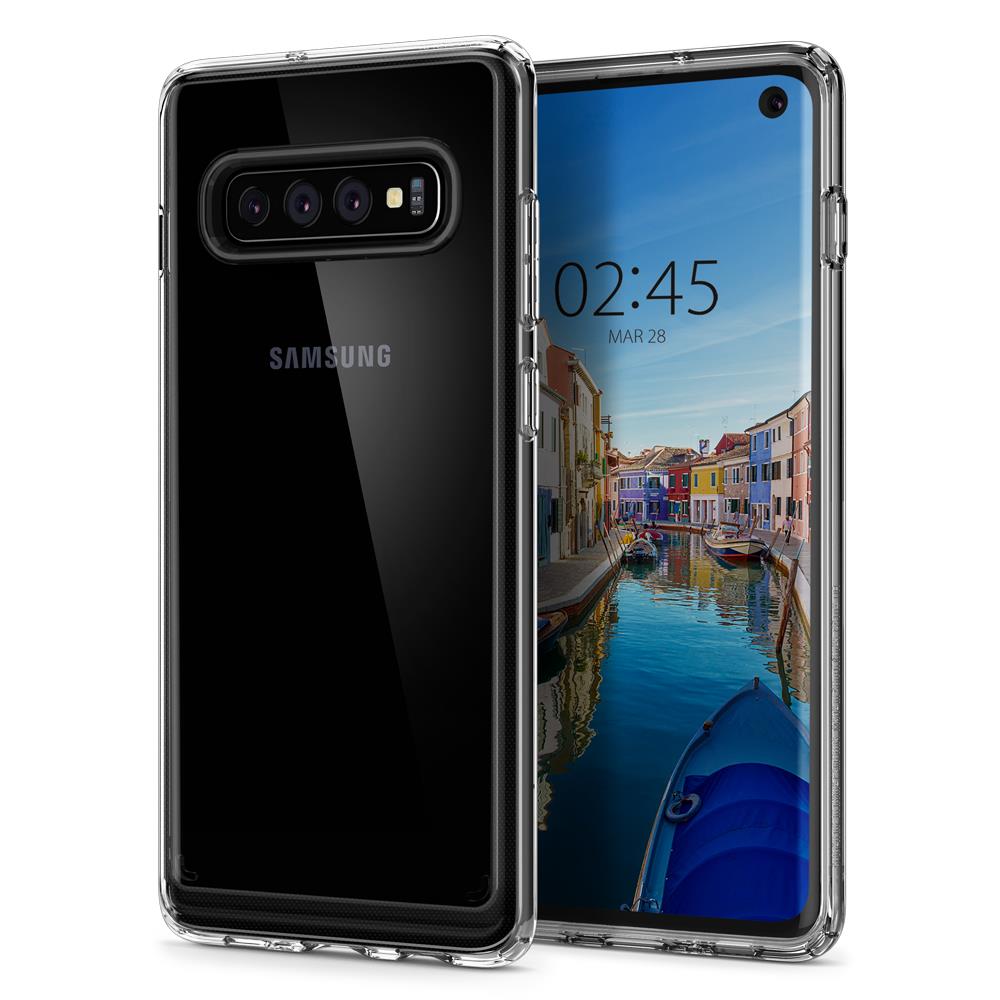 Ochranný kryt Spigen Crystal Hybrid pre Samsung Galaxy S10, transparentná