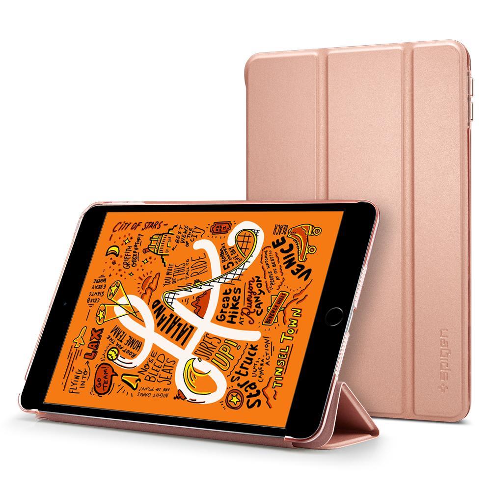 Flipové puzdro Spigen Smart Fold Case pre Apple iPad mini 5 2019, zlatorůžové