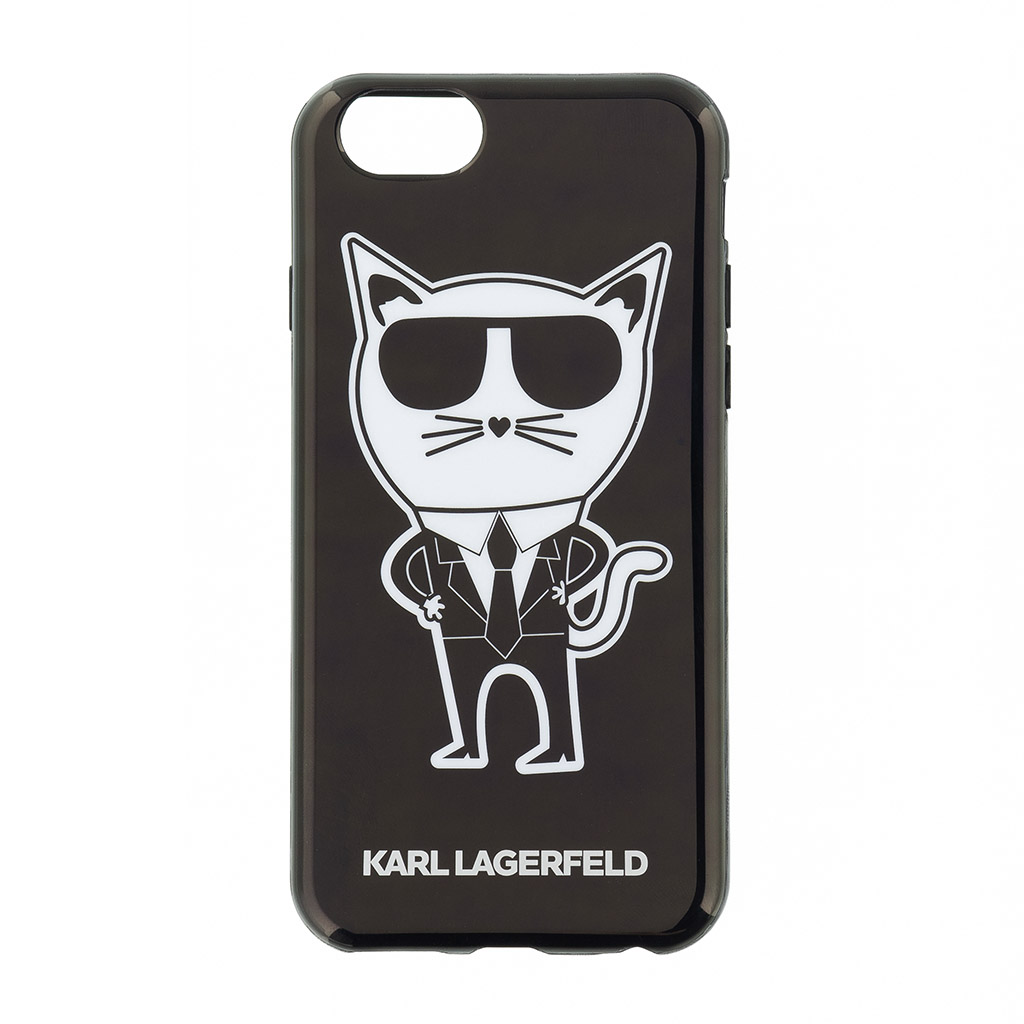 Silikónové puzdro Karl Lagerfeld K-Team pre Apple iPhone 6 / 6S, black
