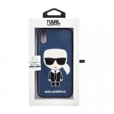 Silikónové puzdro Karl Lagerfeld Ikonik Full Body pre Apple iPhone XR, blue
