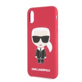 Silikónové puzdro Karl Lagerfeld Iconic Bull Body Apple iPhone X / XS, red