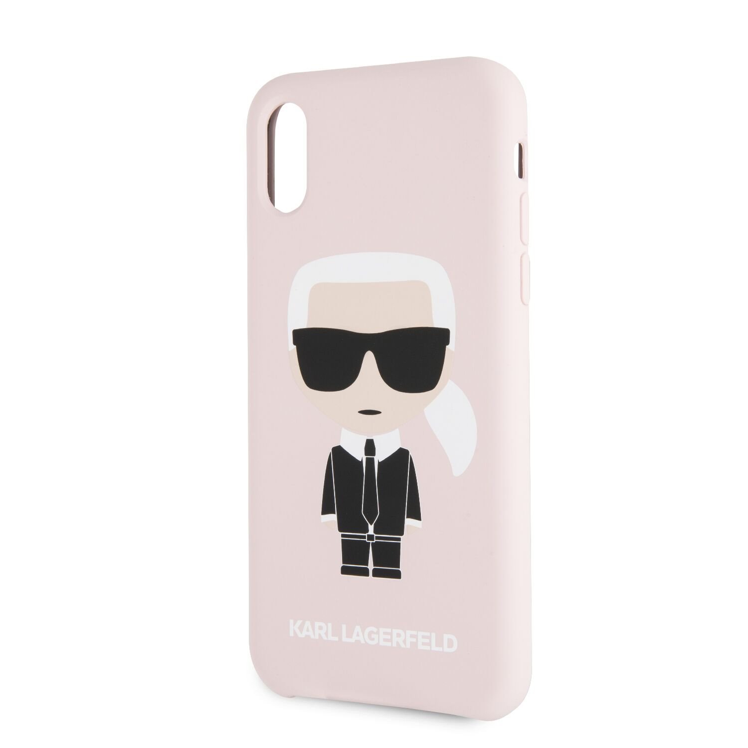 Silikónové puzdro Karl Lagerfeld Iconic Bull Body Apple iPhone X / XS, pink