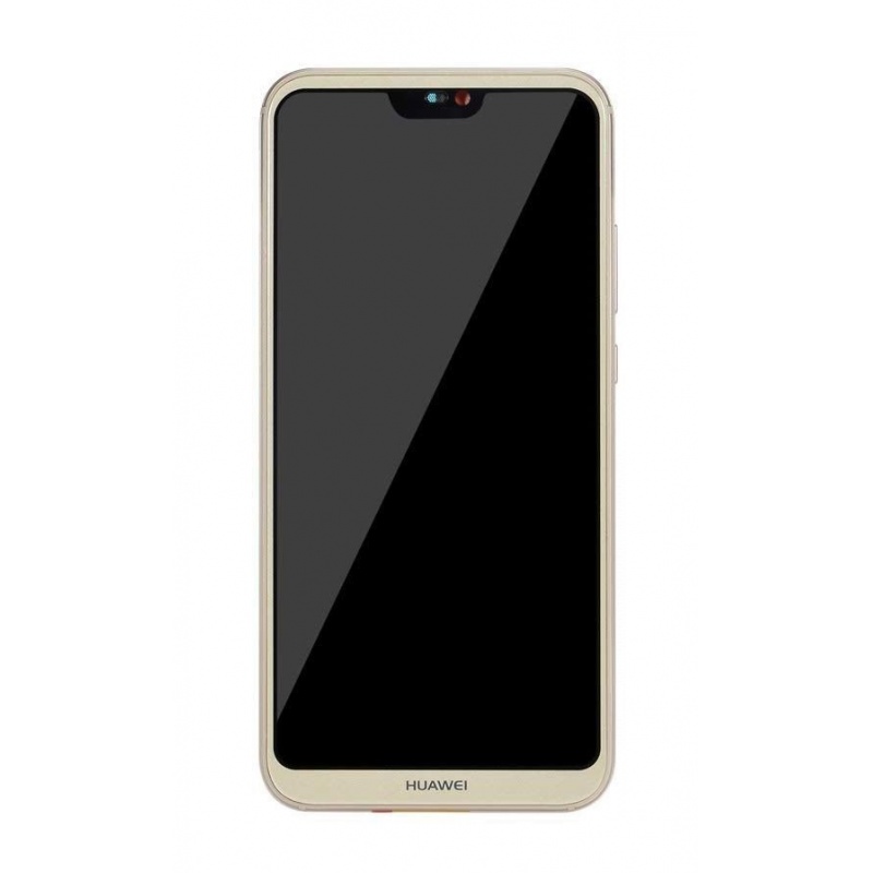 LCD + dotyk + rámček + batéria pre Huawei P20 Lite, gold (Service Pack)