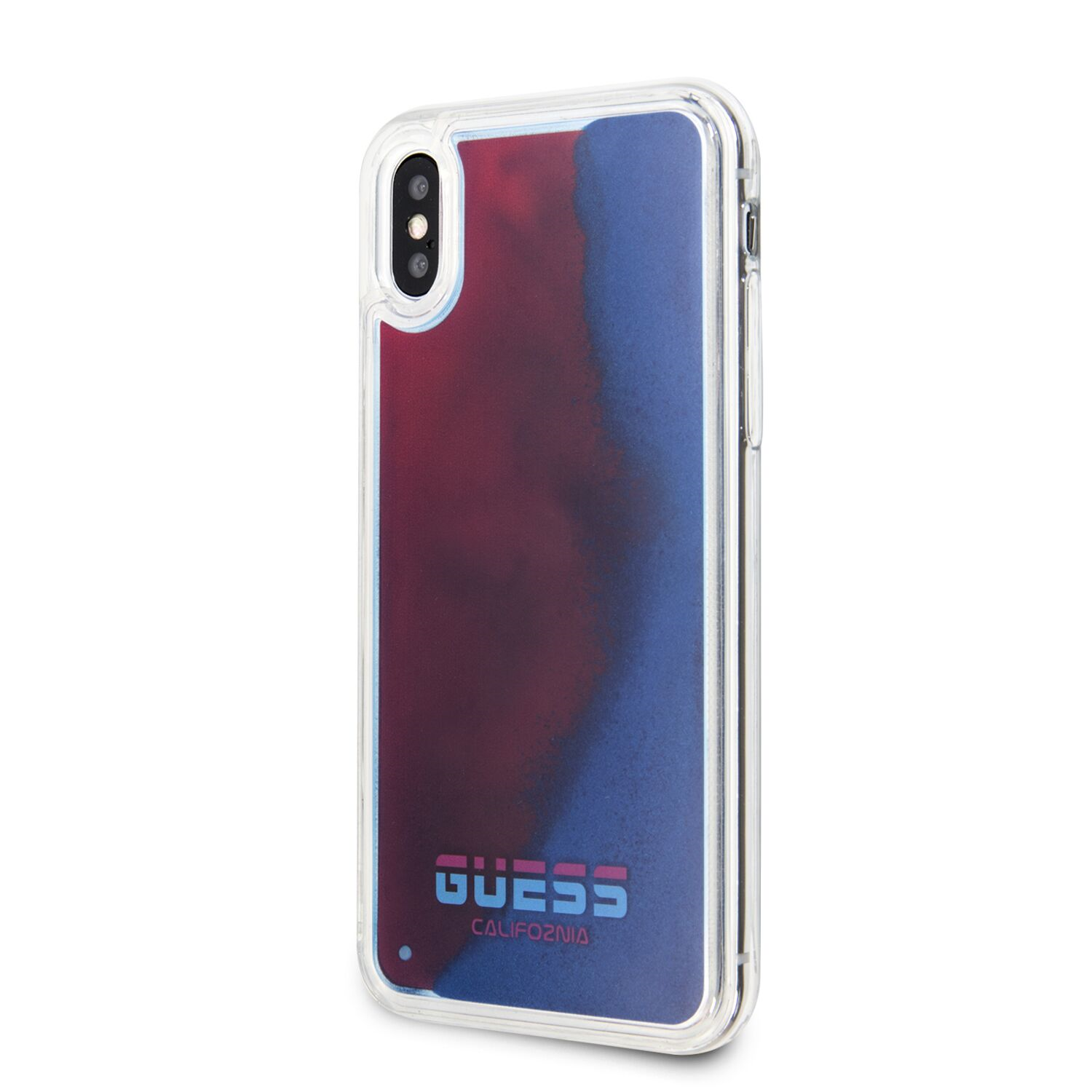 Guess Glow in The Dark GUHCPXGLCRE Zadní kryt pro Apple iPhone X/XS sand/red C/TPU Kryt pro iPhone X/XS Sand/Red (EU Blister)