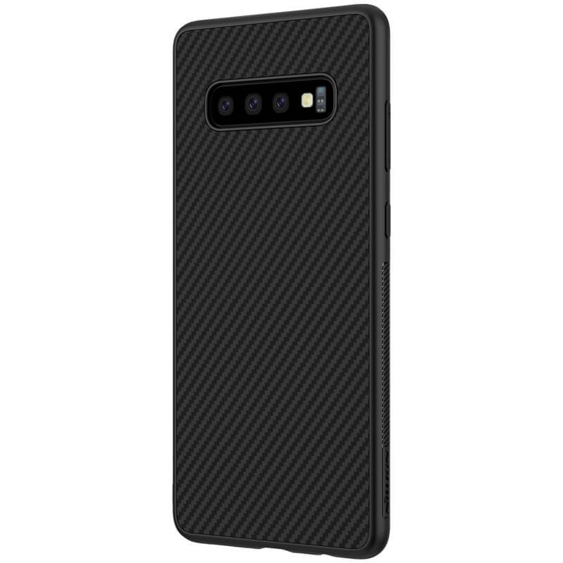 Nillkin Synthetic Fiber Ochranný Zadní Kryt Carbon Black pro Samsung G975 Galaxy S10+
