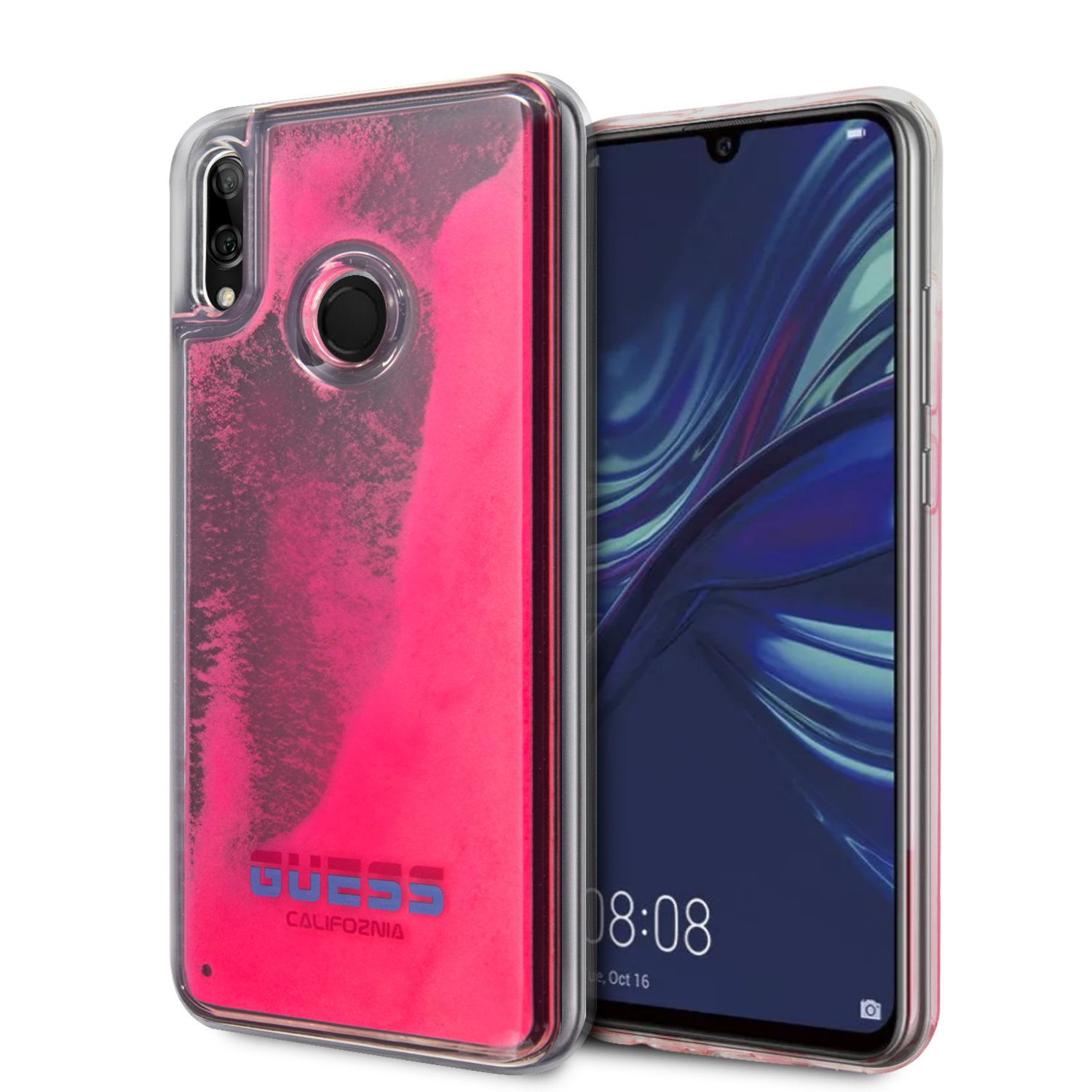 GUHCHPS19GLTPI Guess Califonia Glow in the Dark TPU Kryt pro Huawei P Smart 2019 Matte Pink (EU Blister)