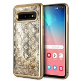 GUHCS10PPEOLGO Guess Glitter 4G Peony Zadní Kryt Gold pro Samsung G975 Galaxy S10 Plus