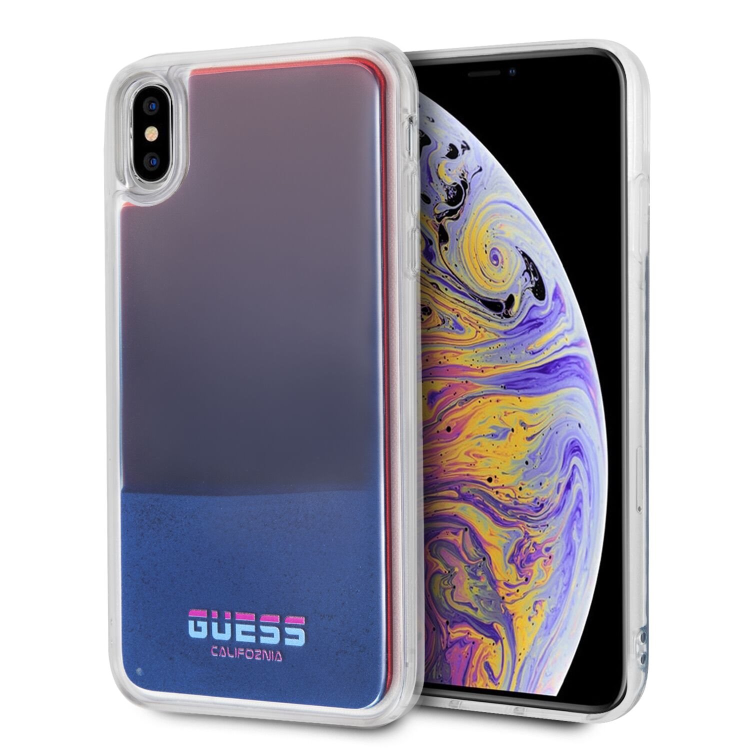 GUHCI65GLCRE Guess Glow in The Dark PC/TPU Kryt pro iPhone XS Max Sand/Red (EU Blister)