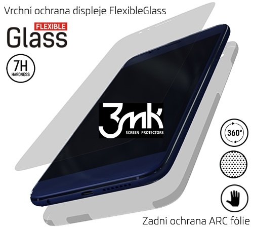 Tvrdené sklo 3 mastných kyselín FlexibleGlass 3D High-Grip ™ pre Samsung Galaxy A8