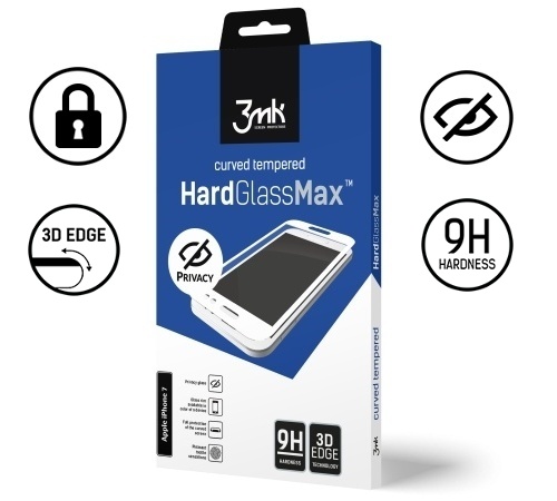Tvrdené sklo 3 mastných kyselín HardGlass MAX Privacy pre Apple iPhone 8 Plus, black