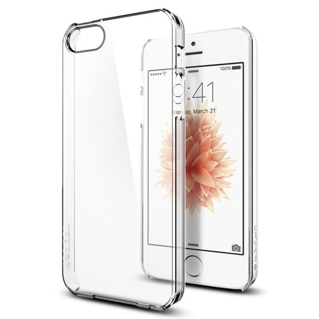 Ochranný kryt Spigen Ultra Hybrid pro Apple iPhone SE/5s/5, transparentní