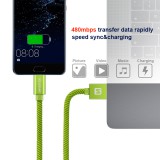 Datový kabel Swissten Textile USB/USB-C, 1,2m, zelený