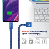 Datový kabel Swissten Textile USB/USB-C, 2,0m, modrý