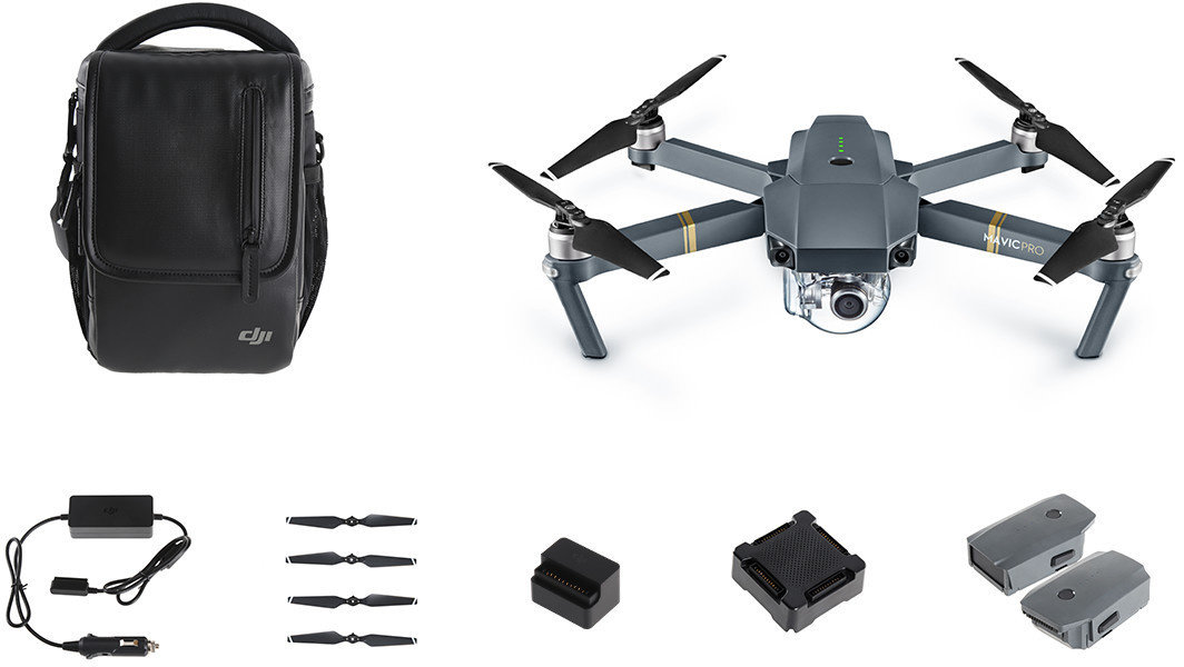 Kvadrokoptéra - dron DJI Mavic Pro Fly More Combo, 4K Full HD kamera, stříbrná