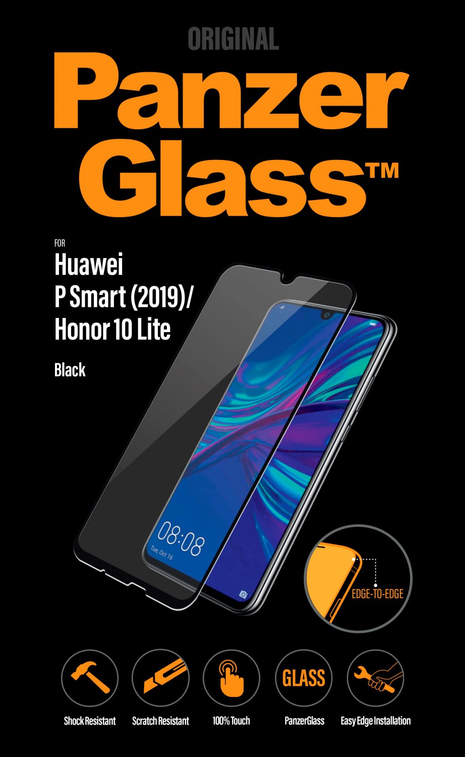 Ochranné sklo displeja PanzerGlass Edge to Edge pre Huawei P Smart 2019 / Honor 10 Lite, black