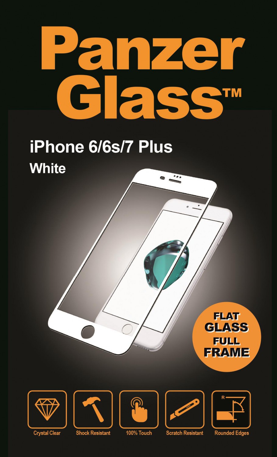 Ochranné sklo displeja PanzerGlass Edge to Edge pre Apple iPhone 6 / 6S / 7/8 plus, white
