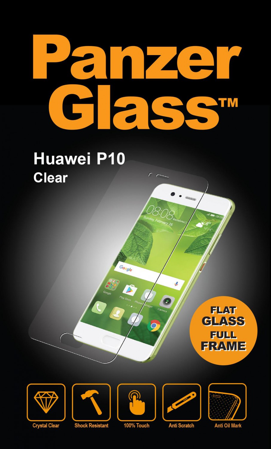 Ochranné sklo displeja PanzerGlass Edge to Edge pre Huawei P10, číre