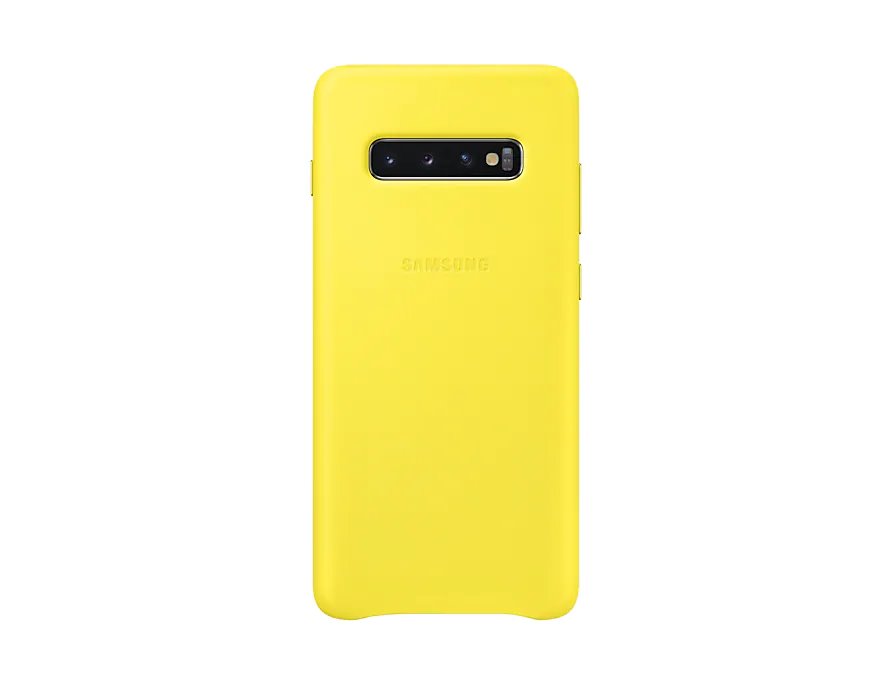Ochranný kryt Samsung Leather Cover EF-VG975LYE pre Samsung Galaxy S10 Plus, žltá